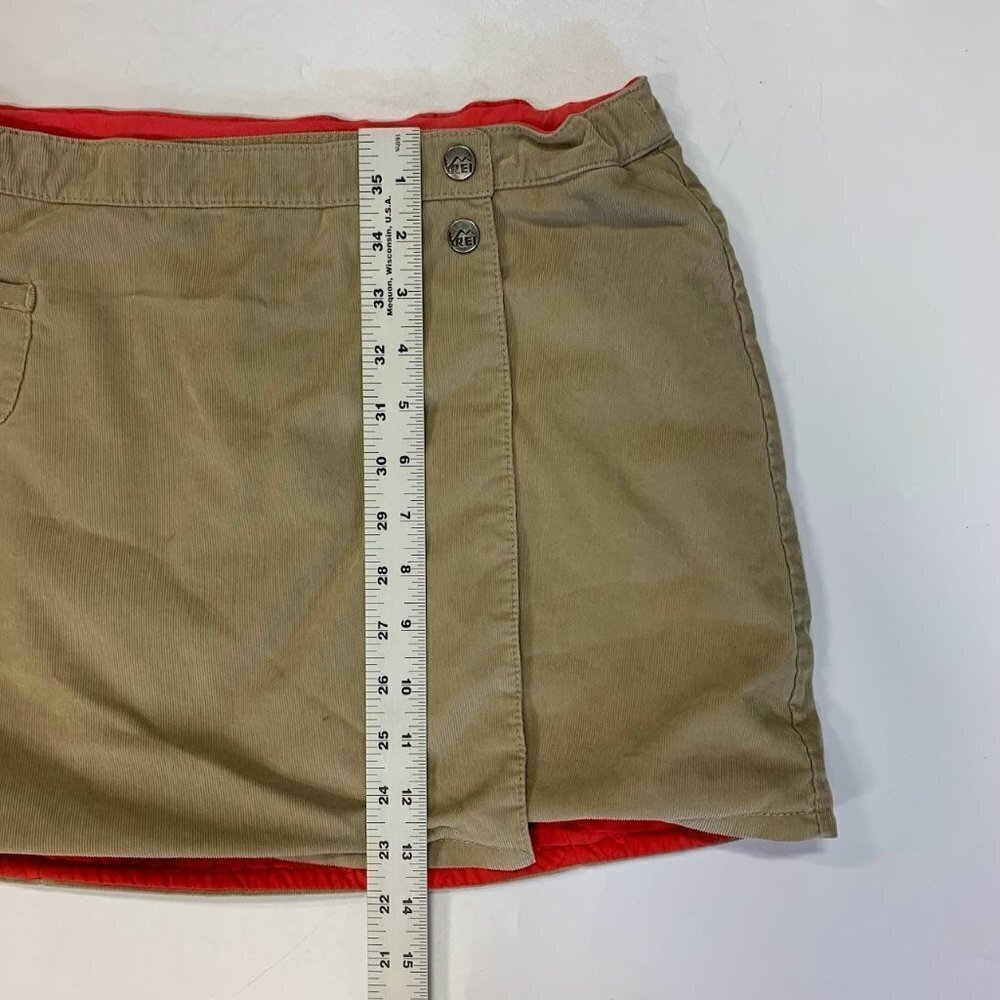Rei Girls Skirt Mini‎ Corduroy Wrap Brown Lined Snap Button Stretch Size L - Picture 14 of 15